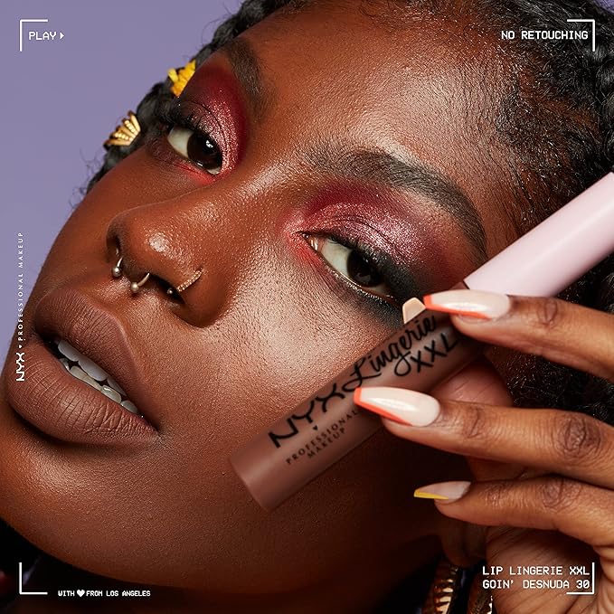 NYX PROFESSIONAL MAKEUP Lip Lingerie XXL Matte Liquid Lipstick - Goin Desnuda (Chocolate Brown)