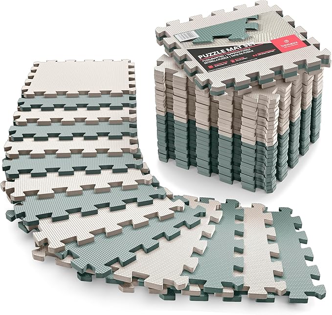 Gym Flooring Set - Interlocking EVA Soft Foam 18 Pieces