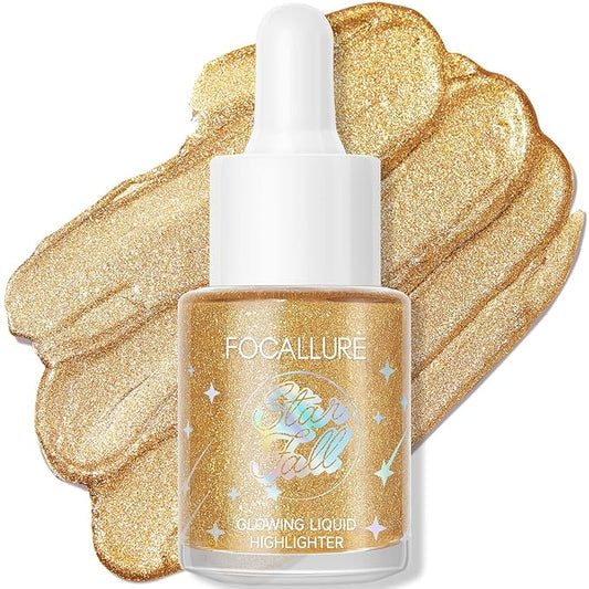 FOCALLURE Starfall Glowing Liquid Highlighter, Shimmering Body Oil,