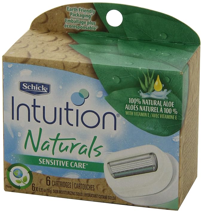 INTUITION Schick Refill, Razors for Women Sensitive Skin | Intuition Razor Blades Refill with Organic Aloe, Razor Refills , 6 Count (Pack of 1)