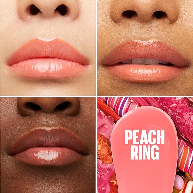 Maybelline New York Lifter Gloss Hydrating Lip Gloss with Hyaluronic Acid, Peach Ring, Sheer Peach, 1 Count