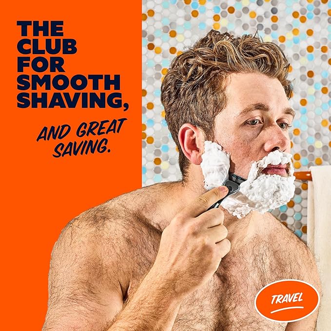 Dollar Shave Club | Travel Shave Set | 4 Swift Rinse Refill Cartridges, 1 Handle, 1 Razor Cover