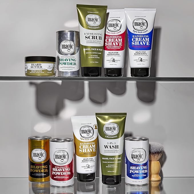 Softsheen-Carson Magic Shaving Beard Grooming Kit for Men with Cedarwood Oil, Includes Beard Butter, Scrub and Cleanser, Gift Set for Facial Hair Care,1 kit