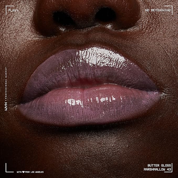 NYX PROFESSIONAL MAKEUP Butter Gloss, Non-Sticky Lip Gloss - Marshmallow (Muted Lilac) (Pack of 2)