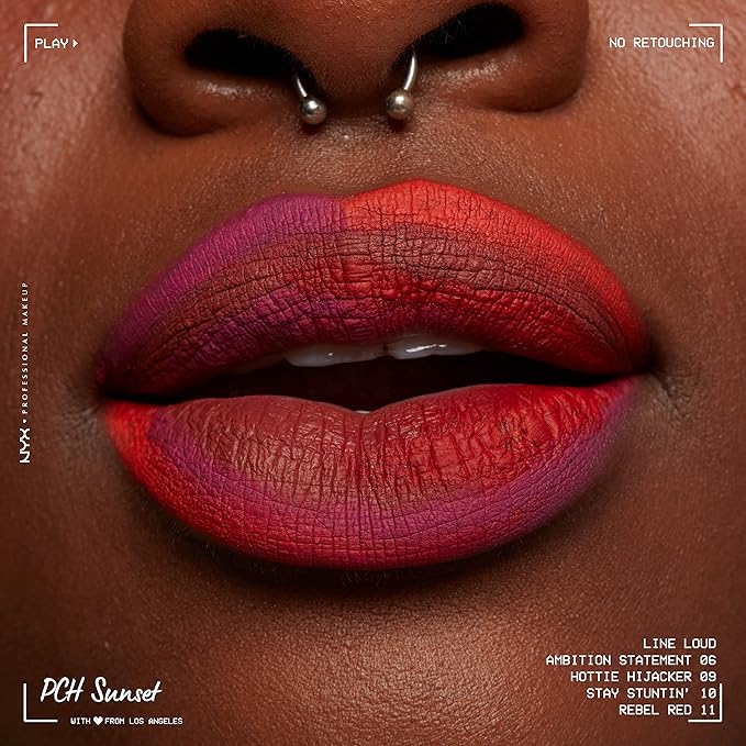 NYX PROFESSIONAL MAKEUP Line Loud Lip Liner, Longwear and Pigmented Lip Pencil with Jojoba Oil & Vitamin E - Stay Stuntin' (Midtone Bright Orange)