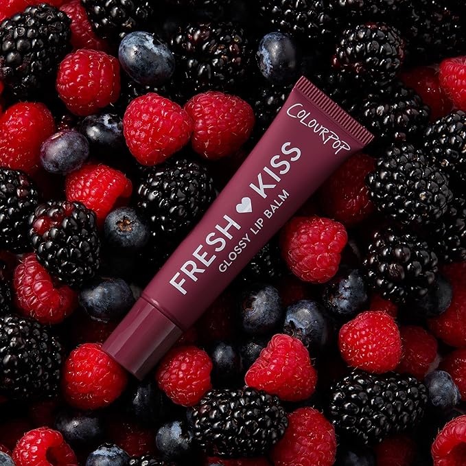 ColourPop Fresh Kiss Glossy Lip Balm - Hydrating Lip Care Enriched with Peptides, Hyaluronic Acid, Shea Butter & Vitamin E for an Ultra-Cushiony Formula - Wild Berry (0.49 oz)