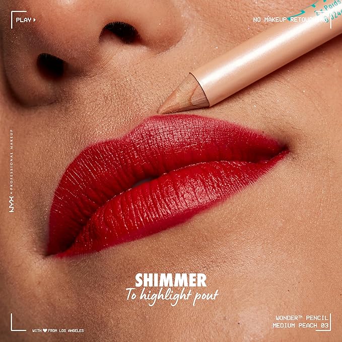 NYX PROFESSIONAL MAKEUP Wonder Pencil, Multi-Use Micro Highlighter Medium Peach