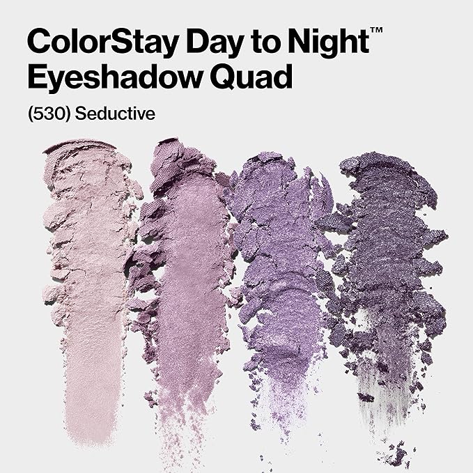 Revlon ColorStay Day to Night Eyeshadow Quad, Longwear Shadow Palette with Transitional Shades and Buttery Soft Feel, Crease & Smudge Proof, 530 Seductive, 0.16 Oz