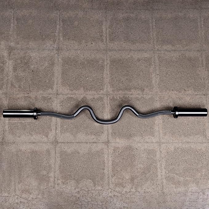 47in Black Zinc Olympic EZ Super Curl Bar